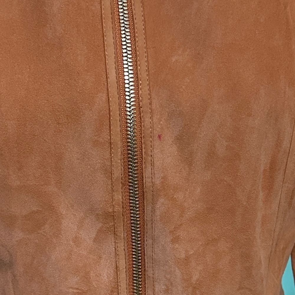 100% suede orange Dana Buchman jacket size 8 petite - Picture 3 of 5